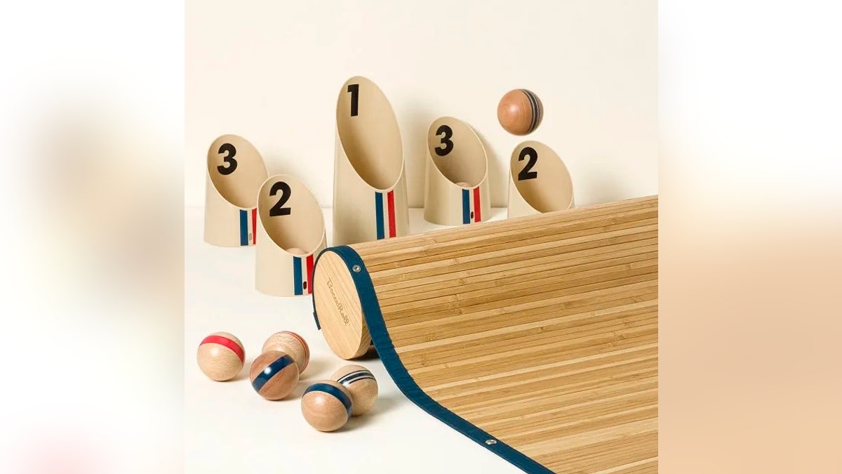 This bocce ball set is a fun and interactive way to keep guests entertained.