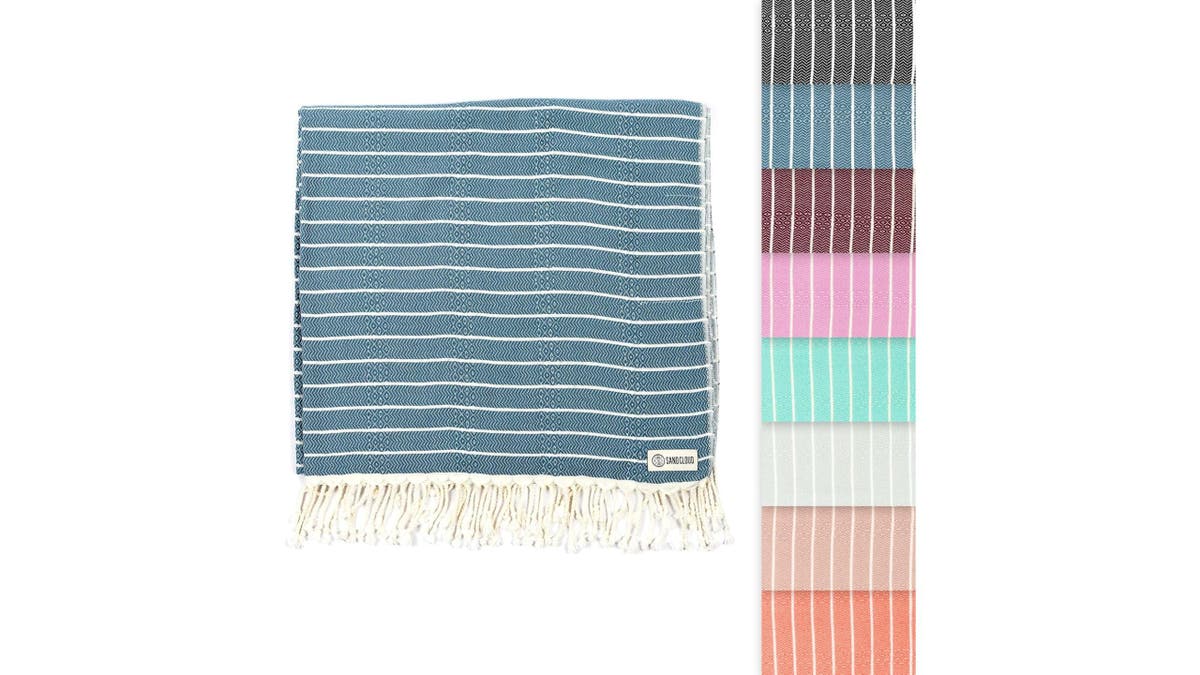 Oversized beach towels make it easier to relax on the beach.
