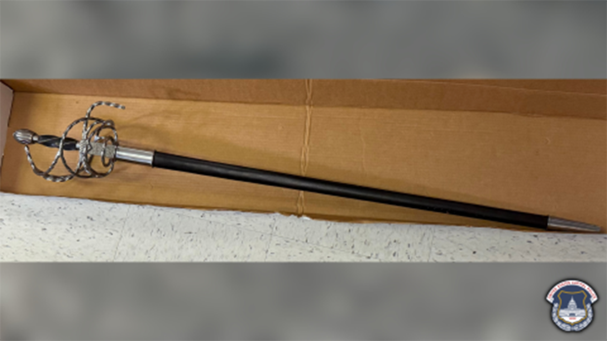 A large sword was found in the suspicious vehicle.