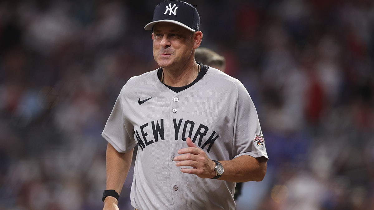 American League manager Aaron Boone