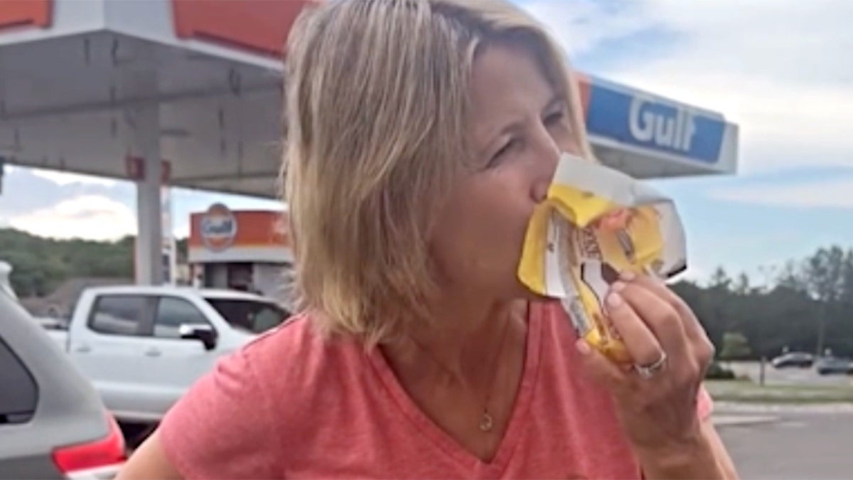 Veteran travel host Samantha Brown has gone viral for turning a gas station coffee and ice cream sandwich into an improvised affogato.