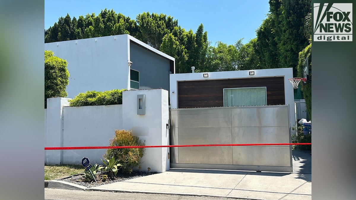 Robin Kaye’s Encino home behind crime tape during double homicide investigation