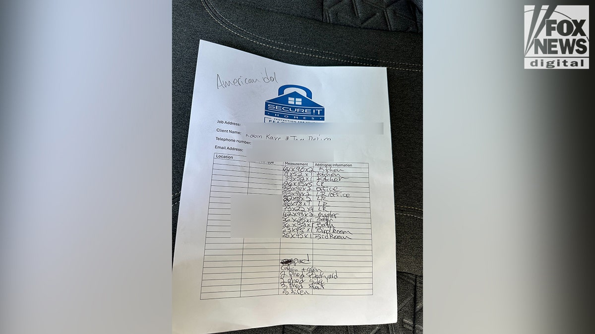 the security estimate that Guy Cohen from SecureIT Homes gave the couple