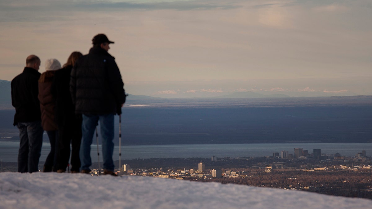 Hikers near Anchorage, Alaska