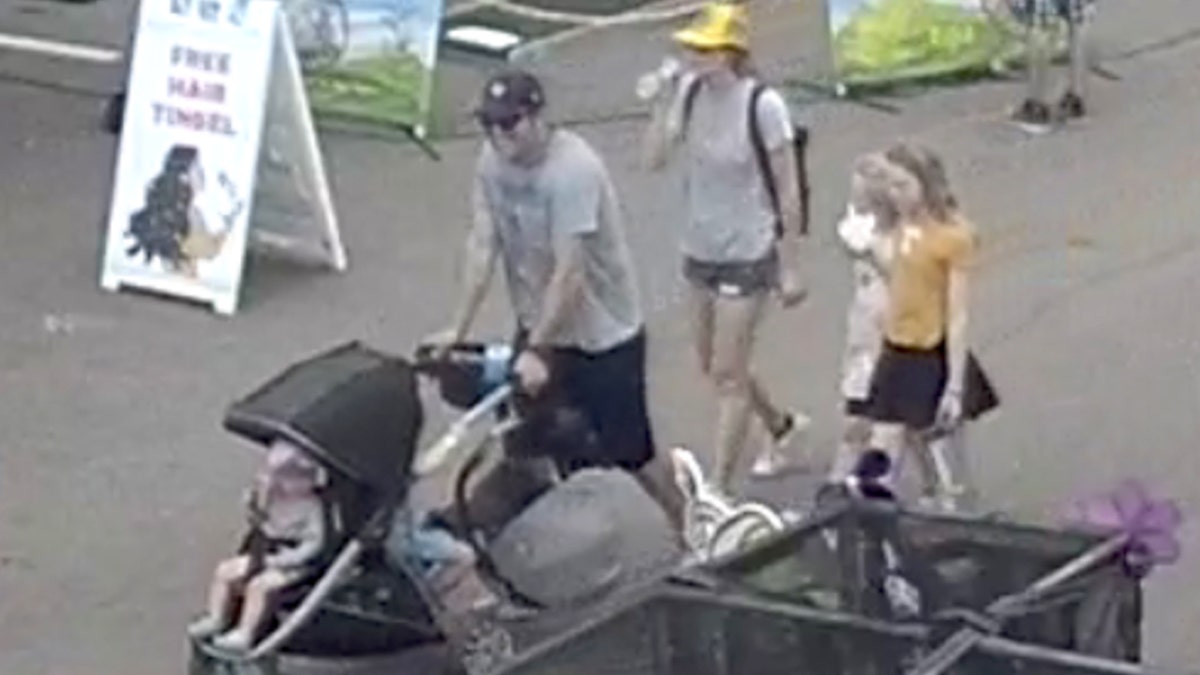Anderson family walking in parking lot