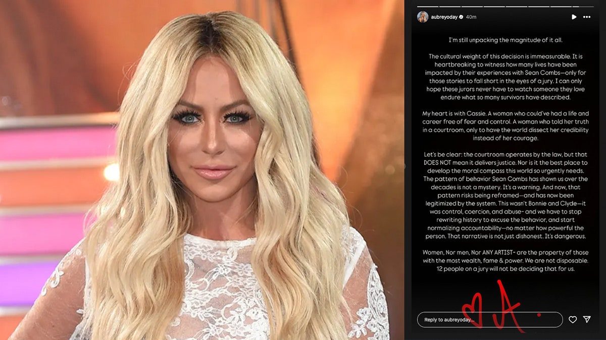 aubrey o'day speaks out about diddy trial verdict