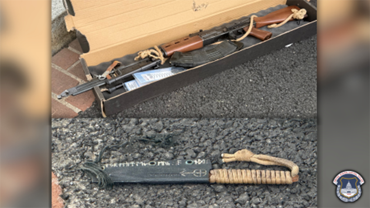 Knives, guns and axes were found inside the vehicle near the Capitol.