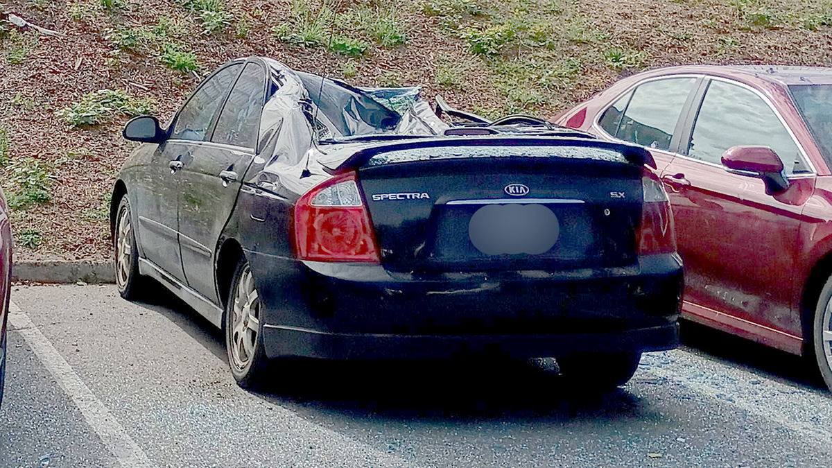 Result of car hit by tire