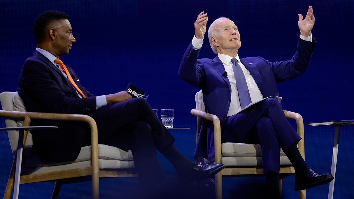 former President Biden speaking at the SHRM convention in July