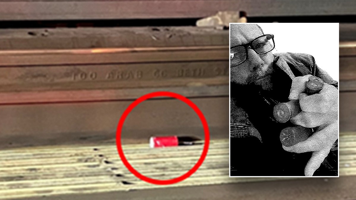 Improvised explosive device on Williamsburg Bridge subway track with inset of Michael Gann
