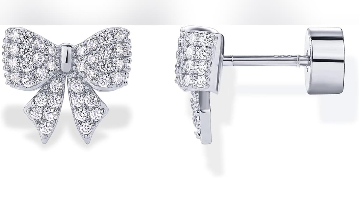These dainty earrings are in the shape of popular charms like bows and palm trees.