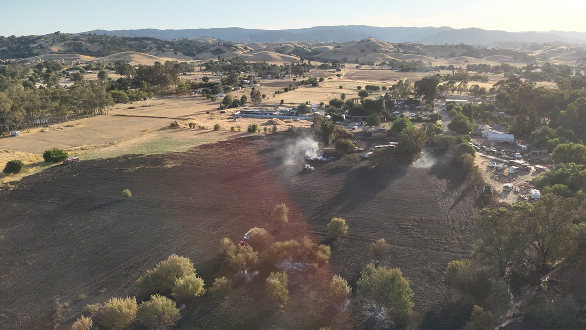 Fire at a fireworks facility in Yolo County, California.