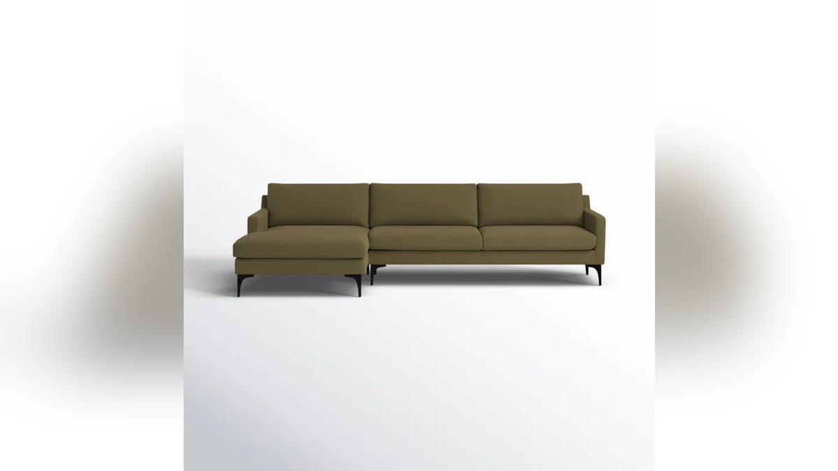Try this modern sectional with a spacious chaise lounge.