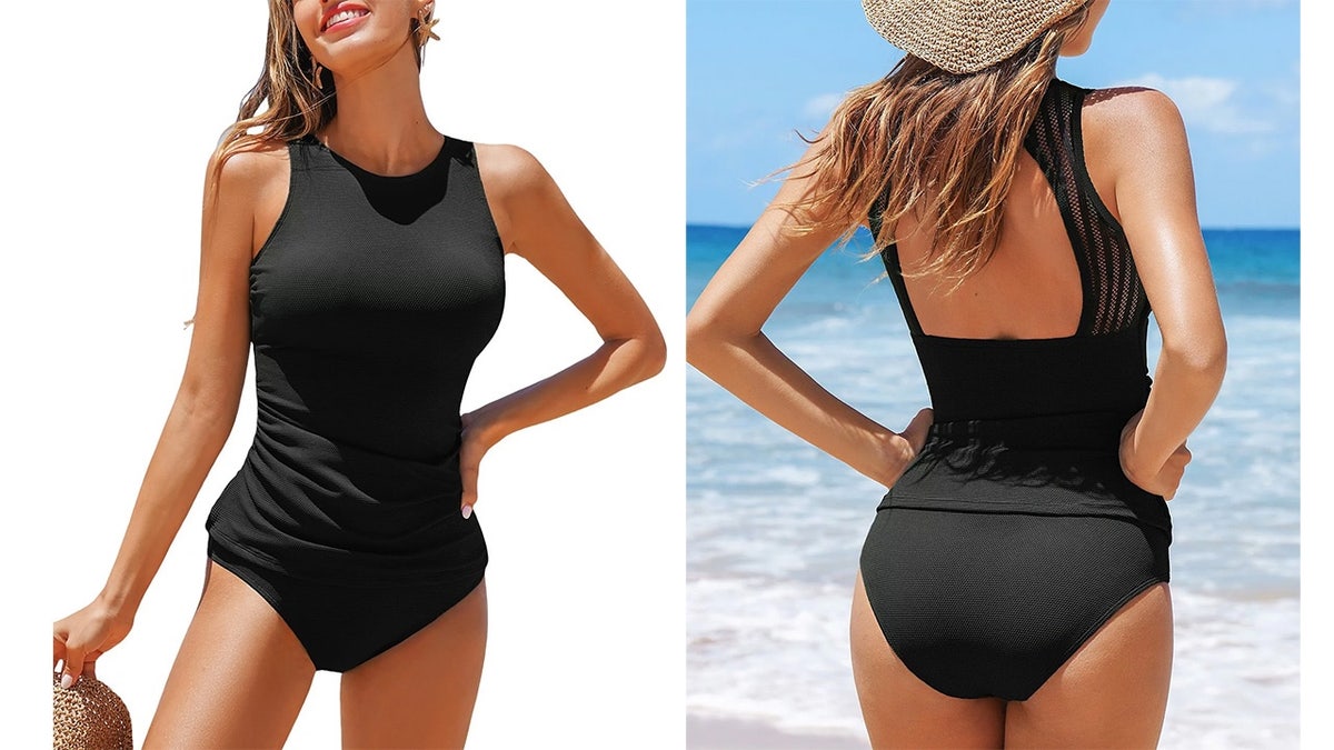This tankini is both comfortable and trendy for long days in the sun.