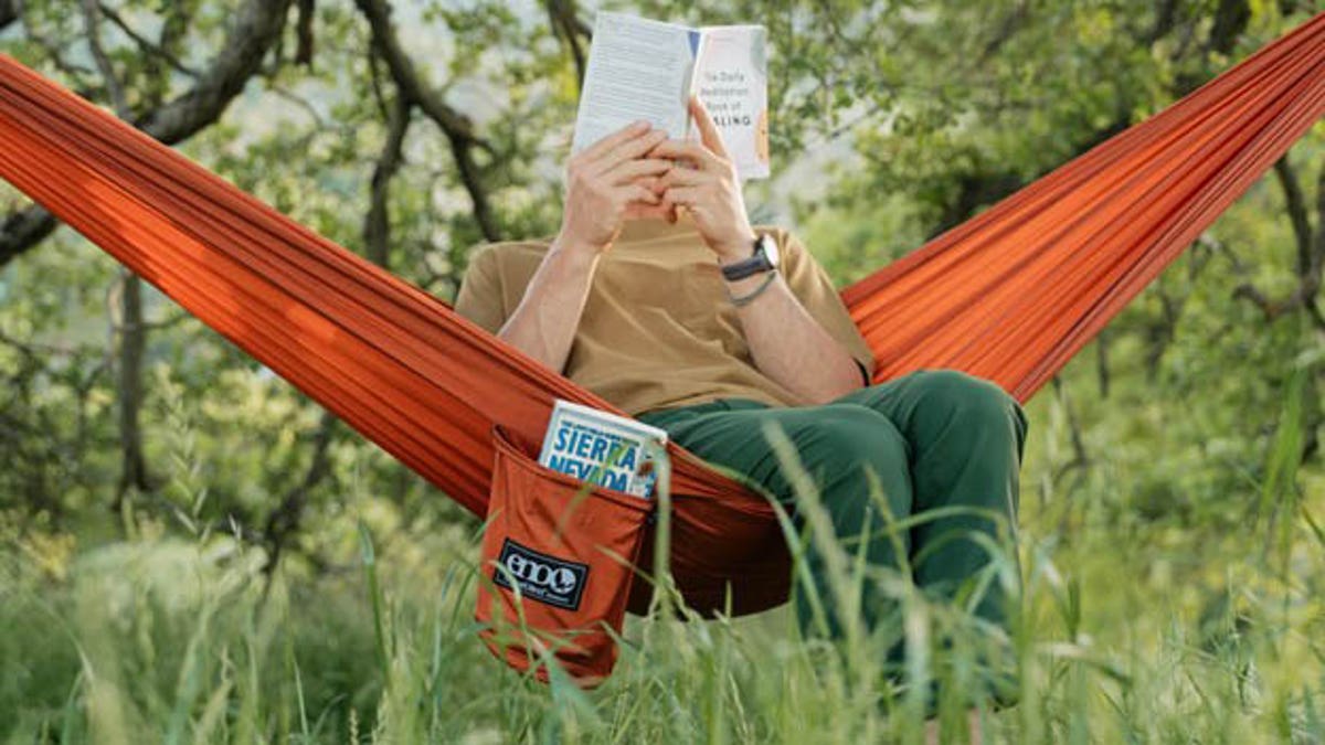 This hammock packs down into a small sack. 