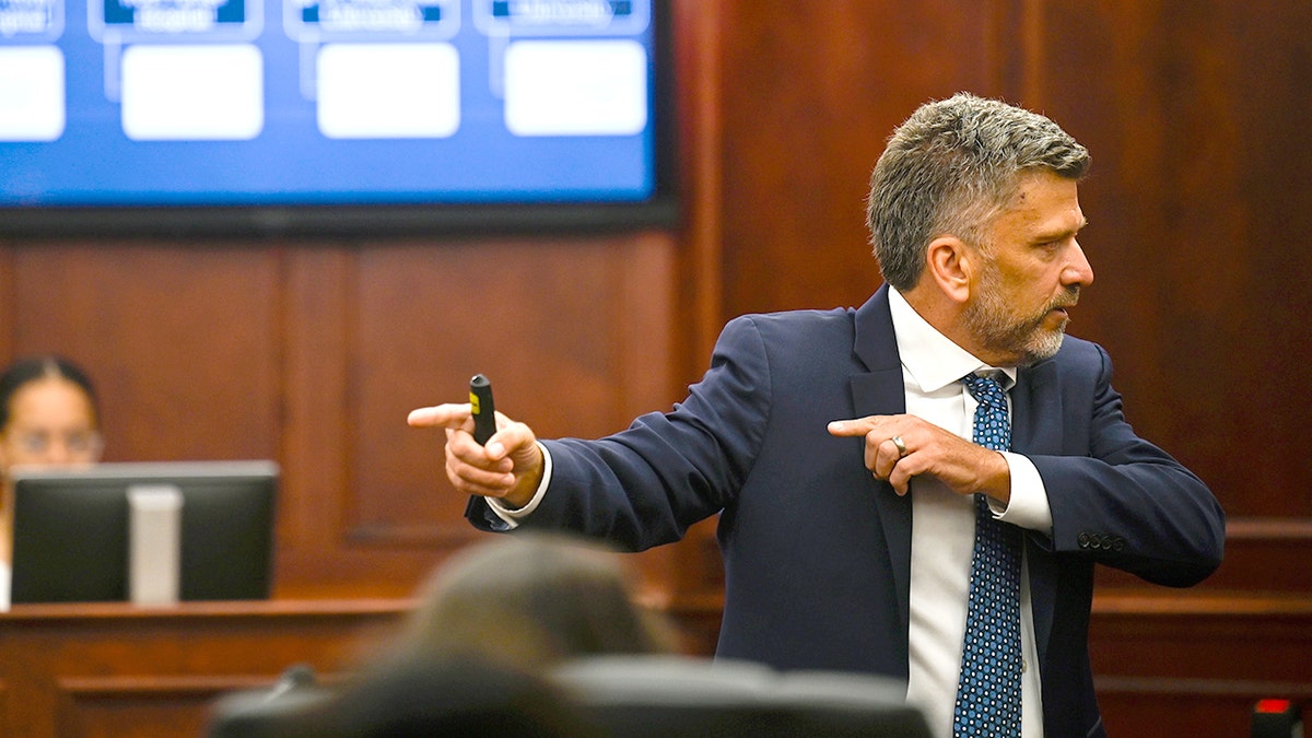 Prosecuting attorney in court during the dentist James Craig trial.