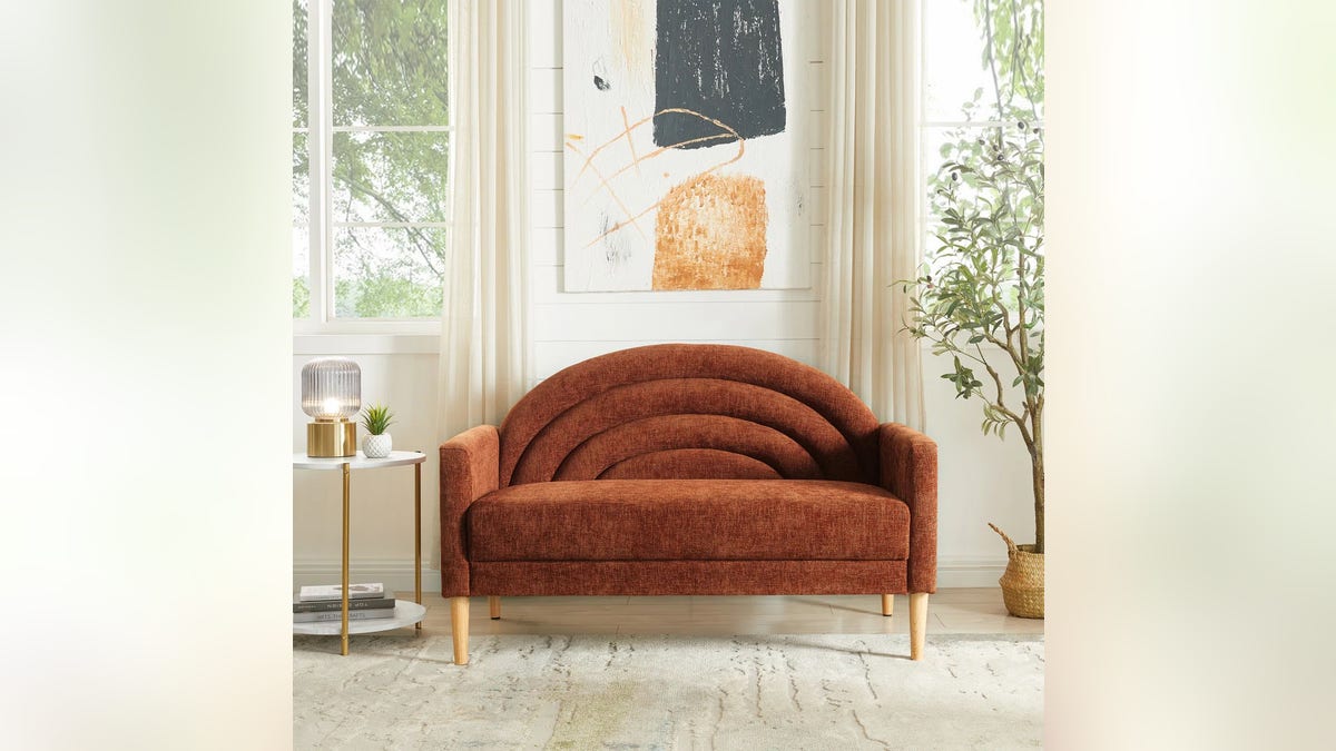 Try this fun loveseat for small spaces.