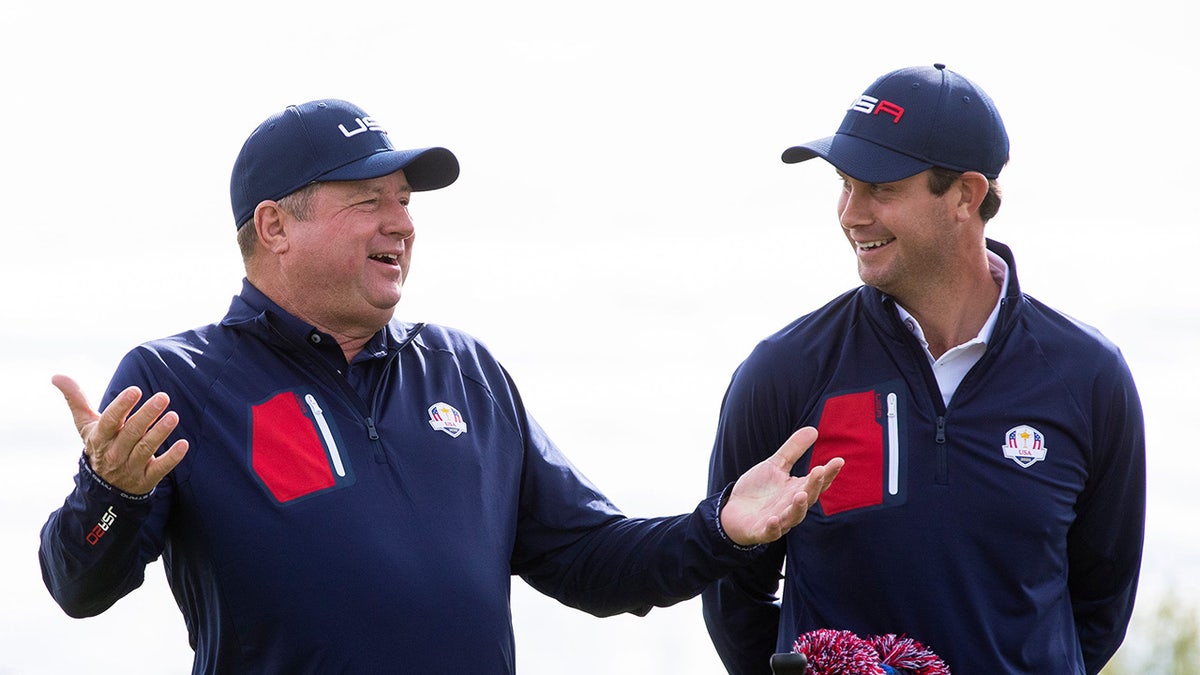 Harris English and caddie at Ryder Cup
