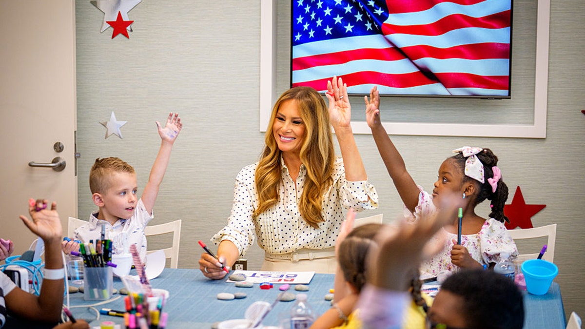 First Lady Melania Trump Visits Children's National Hospital In Washington