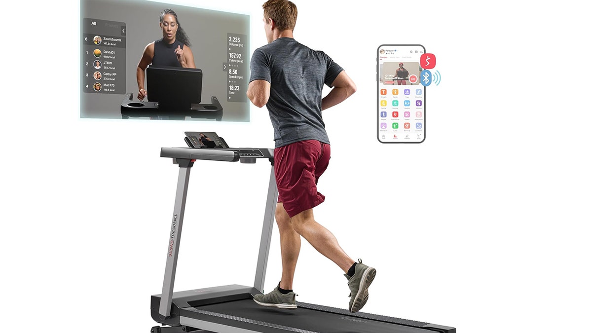 This foldable treadmill is cleanable for smaller spaces.
