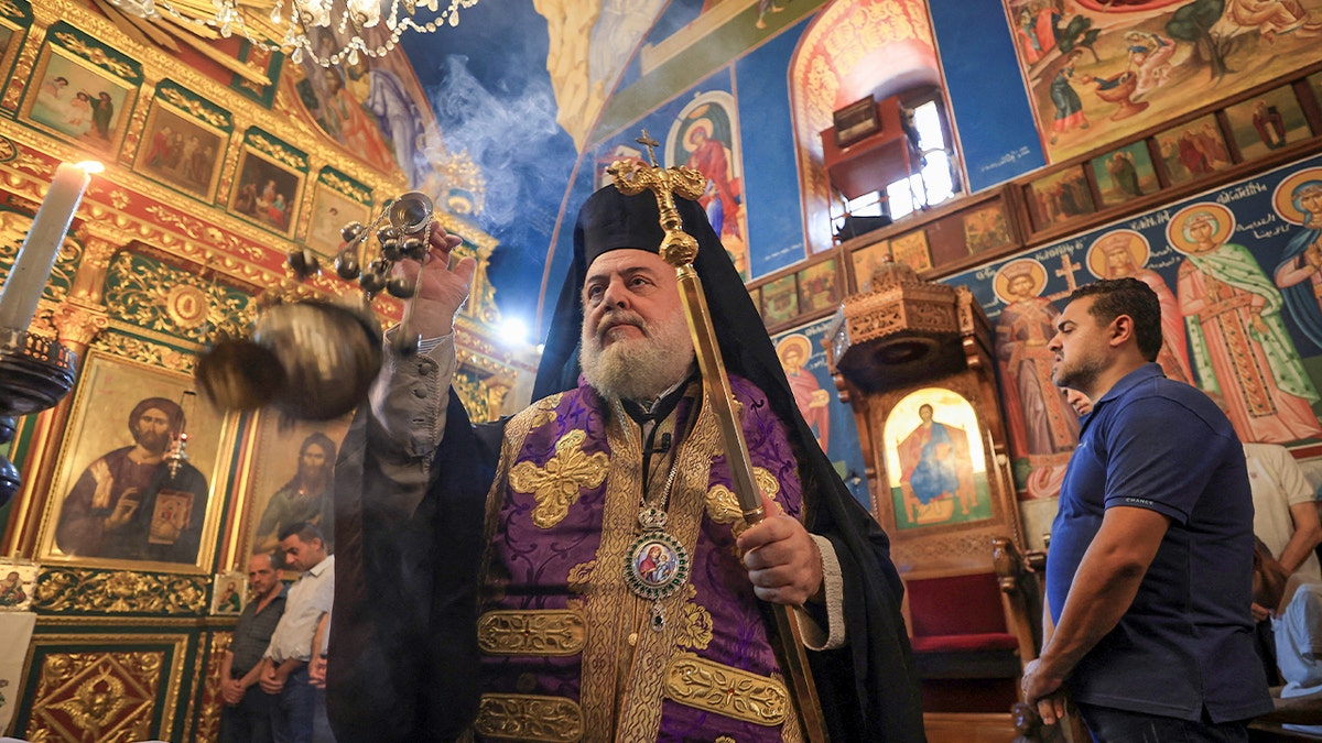 Greek Orthodox Saint Porphyrius Church holds funeral for those killed in an apparent Israeli strike