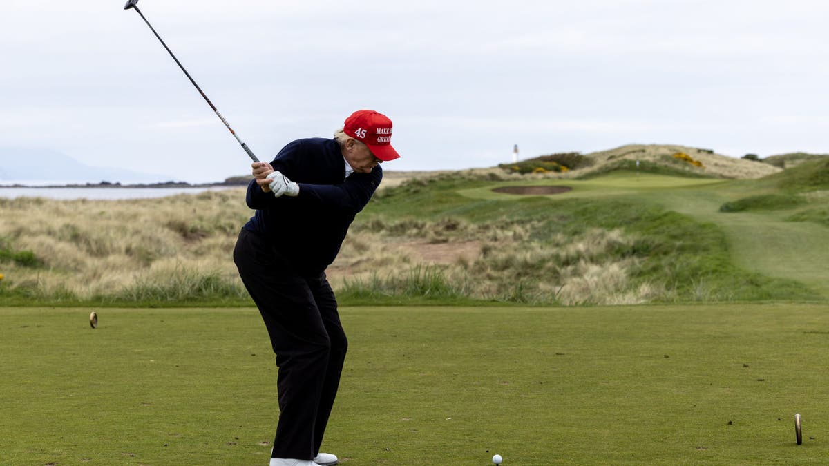 Trump playing golf in Scotland