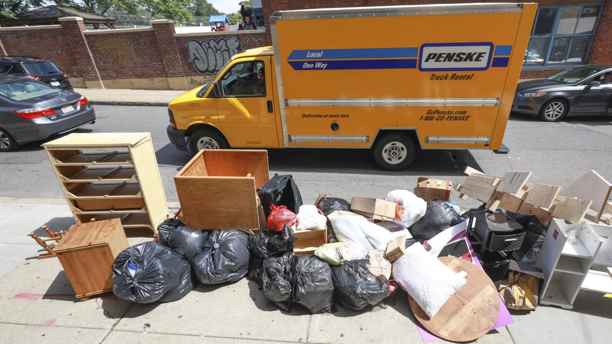 Trash piles in Boston of August 2019