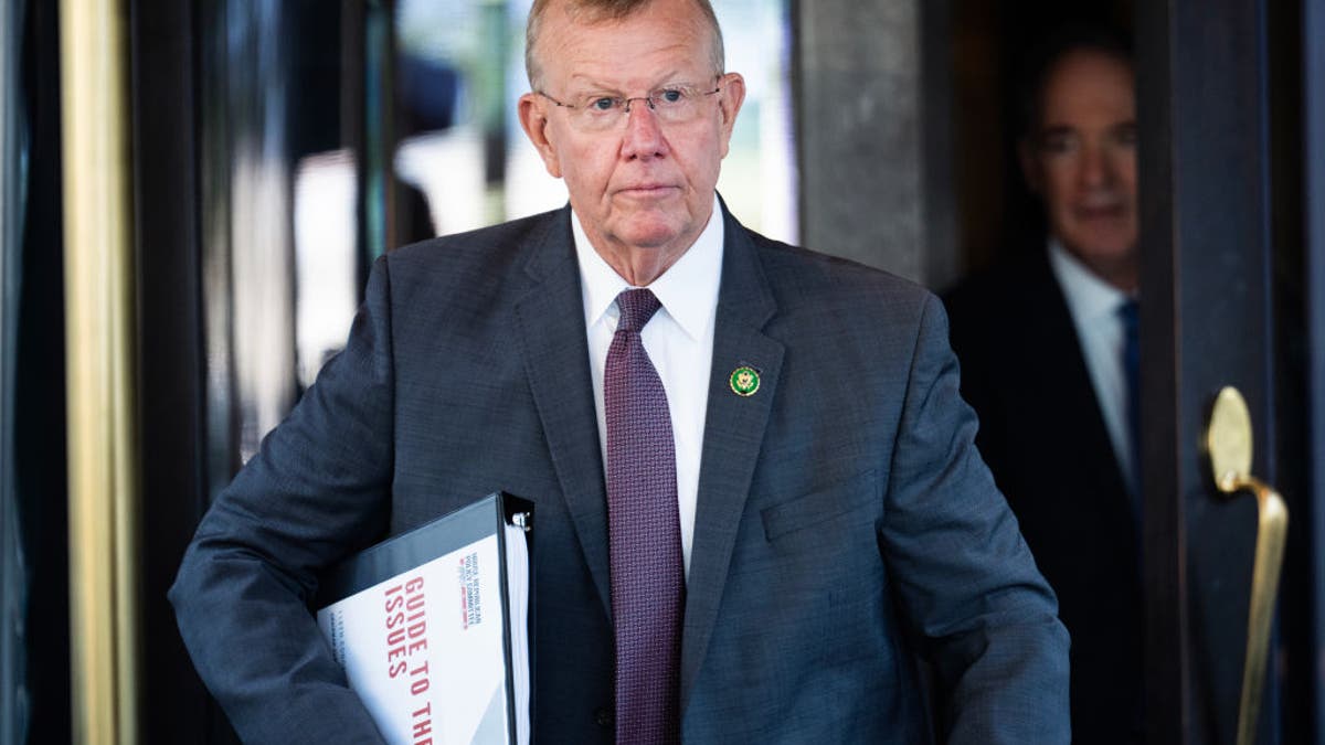 Rep. Mike Ezell, R-Miss., leaves a meeting of the House Republican Conference at the Capitol Hill Club on Wednesday, July 26, 2023.