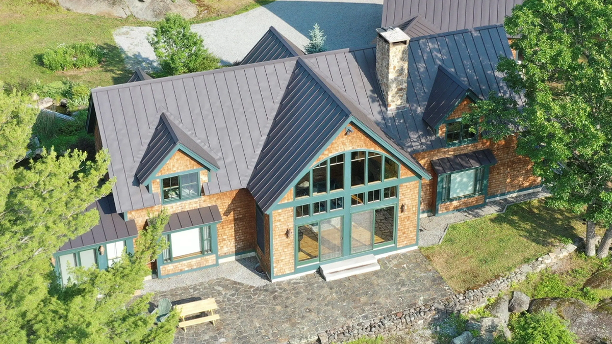 Aerial view of the property where Ghislaine Maxwell was arrested by the FBI is seen in Bradford