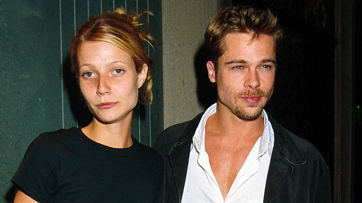 A photograph of Gwyneth Paltrpw and Brad Pitt