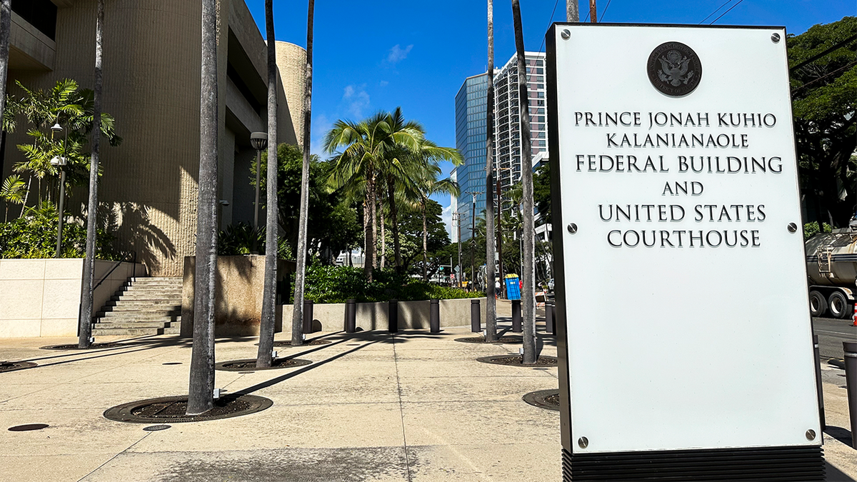 A sign for the Prince Jonah Kuhio Kalanianaole Federal Building and Courthouse