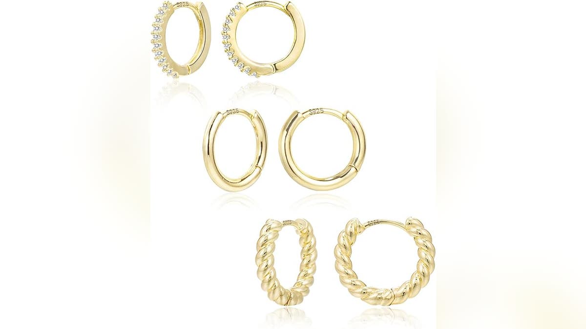 This three-pack of dainty gold hoops is a steal.