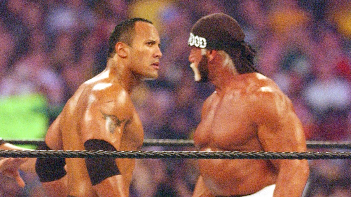 The Rock and Hulk Hogan stare-off