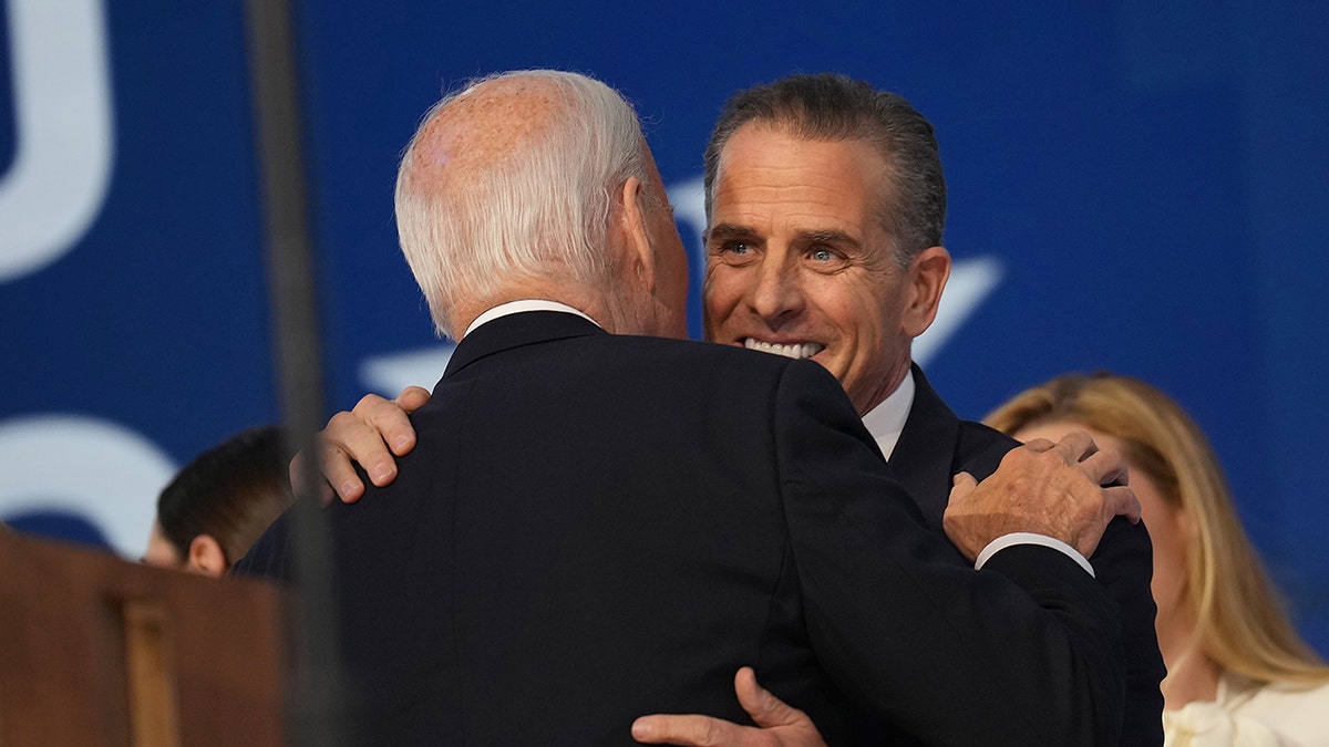 Hunter Biden hugs Joe Biden