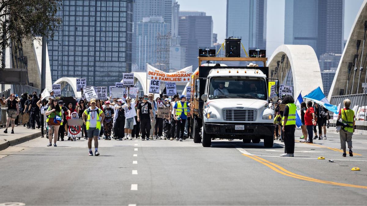 Protesters in LA