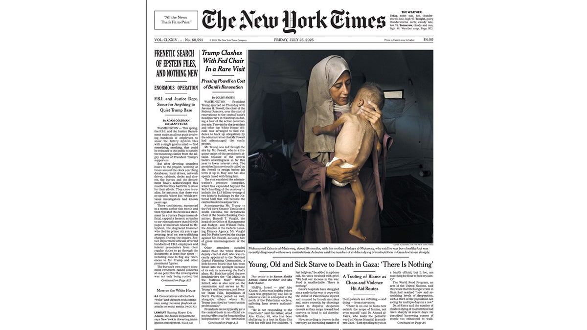 On Friday morning, the humiliating ordeal began when a heartbreaking image of a malnourished infant was splashed across the Times’ front cover with the somber headline, 