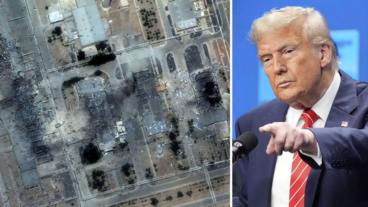 Iran's Isfahan nuclear facility and President Donald Trump