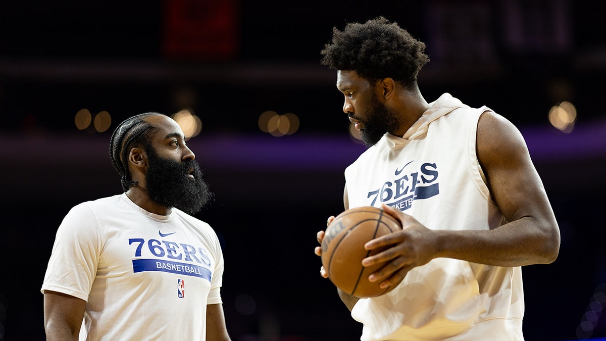 James harden and Joel Embiid talk