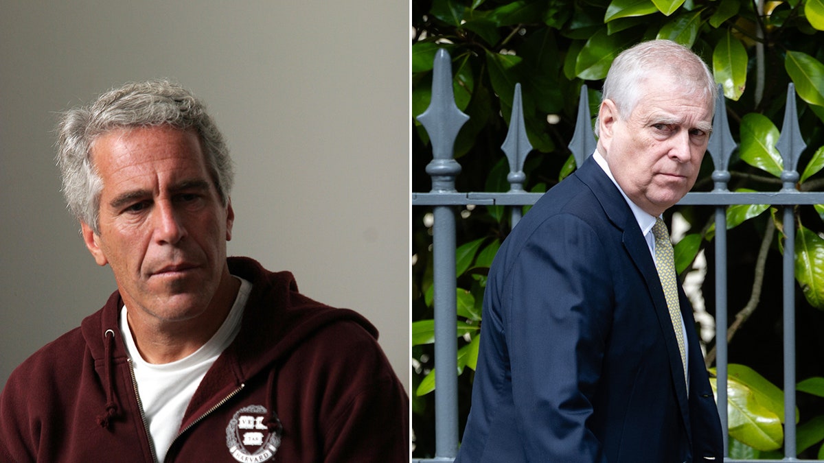 Split side-by-side image of Jeffrey Epstein and Prince Andrew