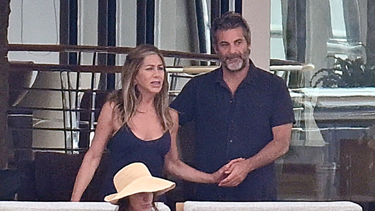 Jennifer Aniston and Jim Curtis on the yacht Rising Sun in Mallorca with Jason Bateman and other friends.