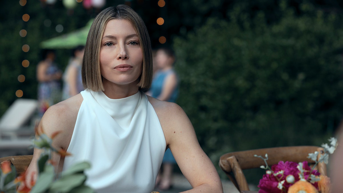Jessica Biel in 'The Best Sister' wearing viral white dress