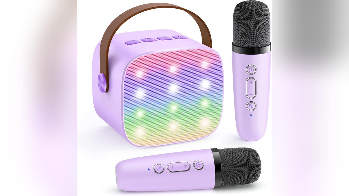 Have them sing like a rockstar with this karaoke machine.