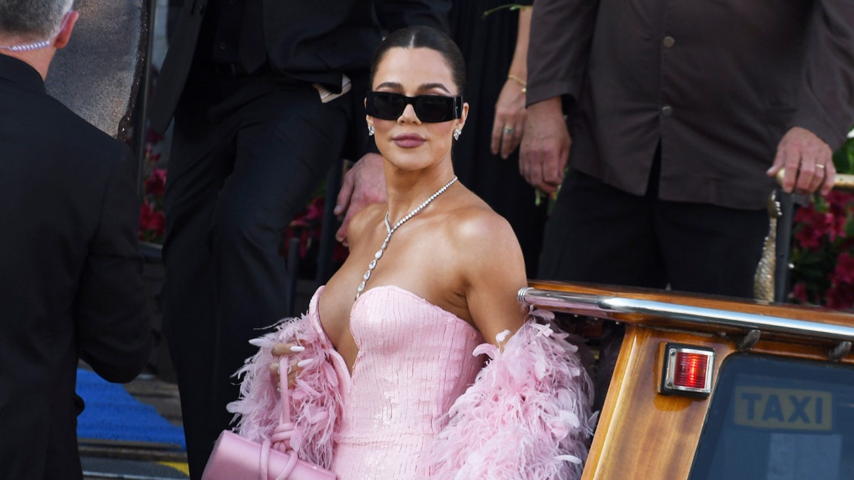 Khloe Kardashian attending Jeff Bezos and Lauren Sanchez wedding.
