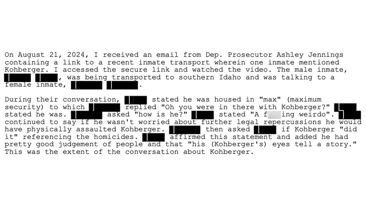 a screenshot of moscow police documents regarding bryan kohberger