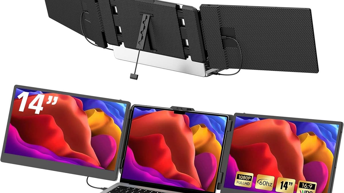 This laptop screen extender is easy to carry in a backpack.