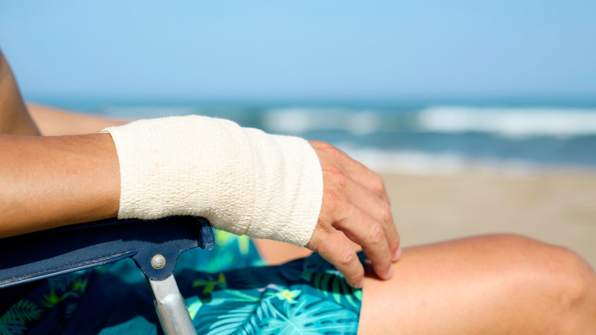 Man beach bandage