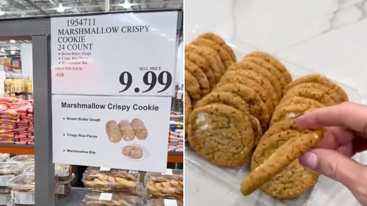 A 24-box of Kirkland Signature's Marshmallow Crispy Cookies at Costco sells for $9.99.