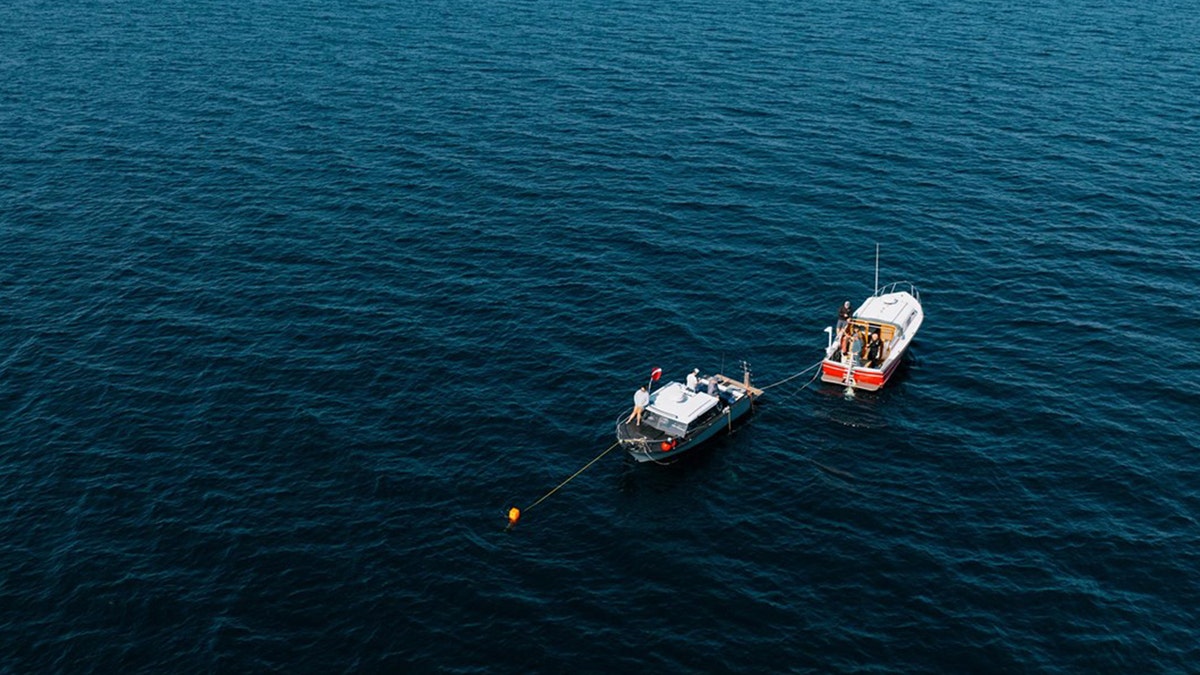 Aerial of rye recovery on Lake Huron