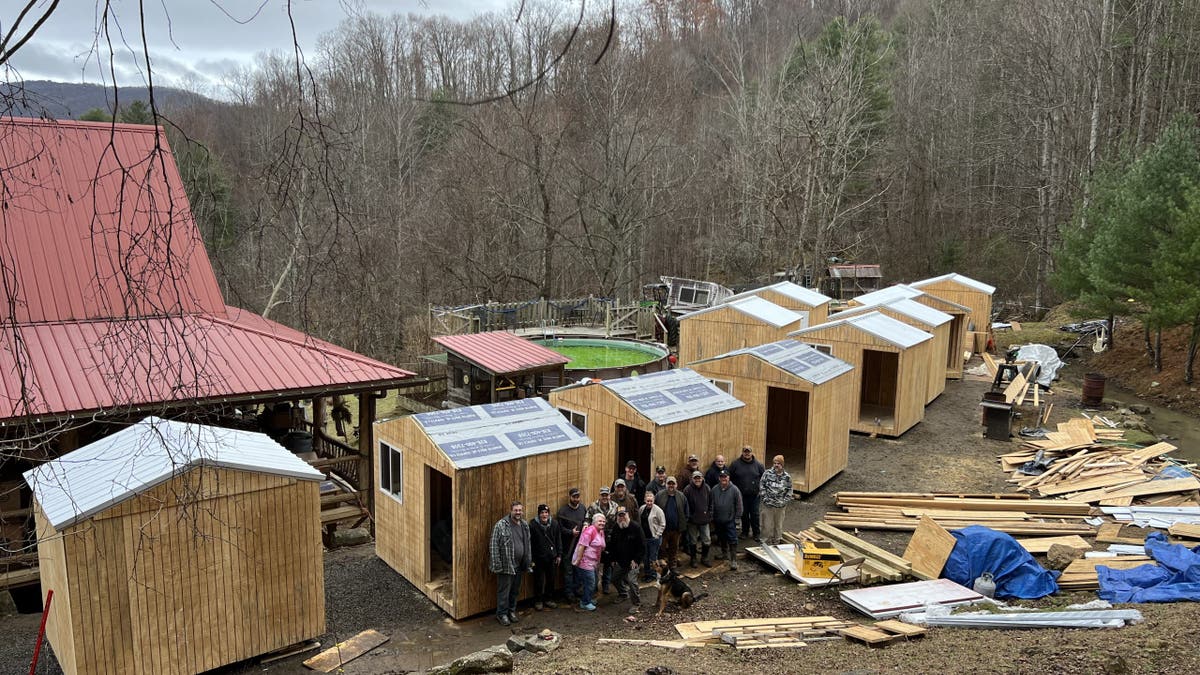Volunteers build sheds for people who lost everything after natural disasters