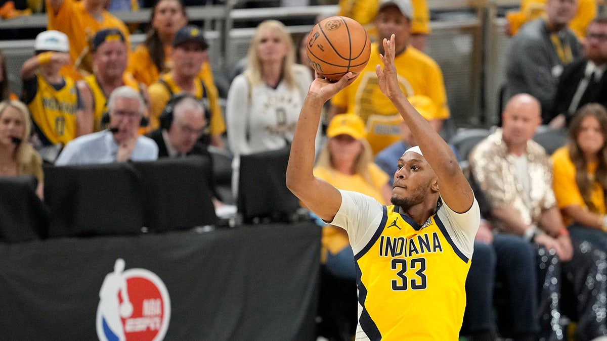 Myles Turner Shoots Basketball